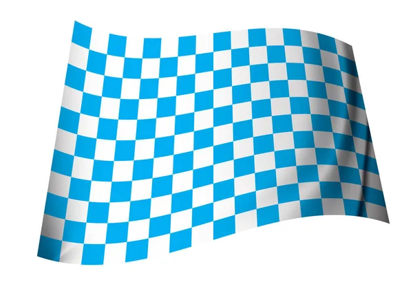 蓝白相间的赛车启发了方格旗图标 — 图库照片