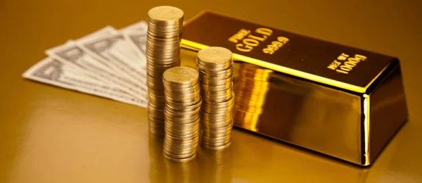 Golden Bar Ortam Finansal Konsepti — Stok fotoğraf