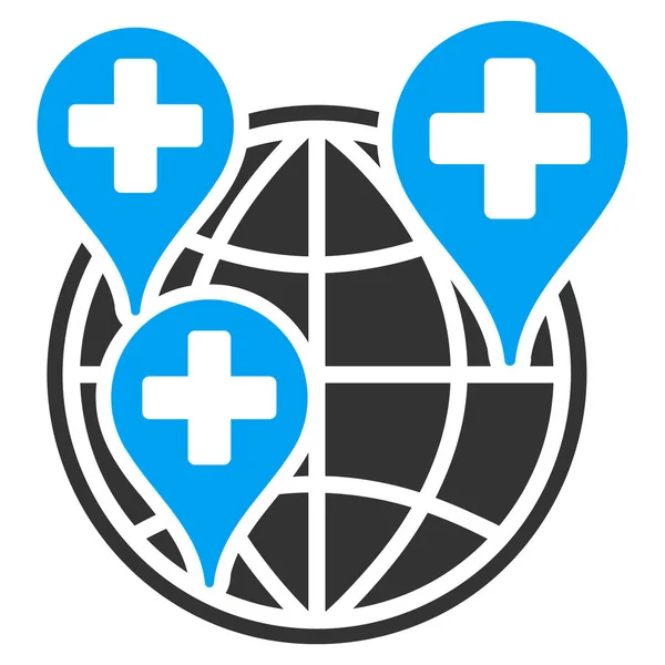 Genel Klinik Şirket Raster Simgesi Tarzıdır Bicolor Düz Sembolü Mavi — Stok fotoğraf