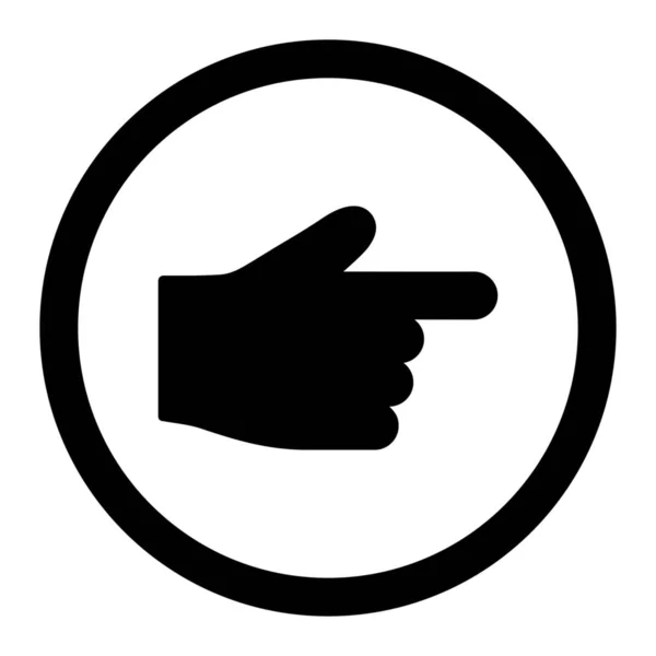 Значок Растера Указательного Пальца Округлый Плоский Символ Нарисован Черным Цветом — стоковое фото