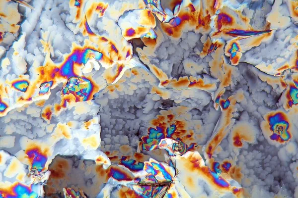 Сульфат Калия Микроскопом Увеличение 80X Поляризованный Свет Сульфат Калия Является — стоковое фото