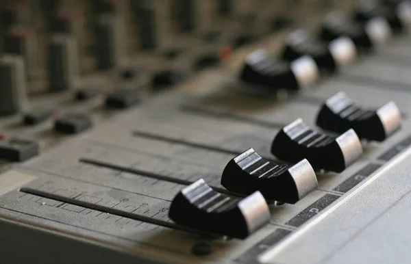Macro Tiro Mixer Áudio Proffesional — Fotografia de Stock