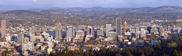 Portland Oregon City Panorama Från Pittock Mansion — Stockfoto