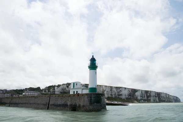 Lighthouse Chalk Cliffs Coast Normandy — Stock Photo, Image