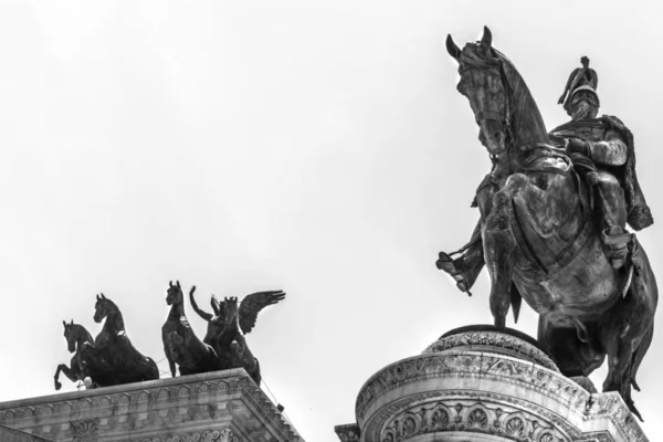 Estátua Equestre Victor Emmanuel Roma — Fotografia de Stock