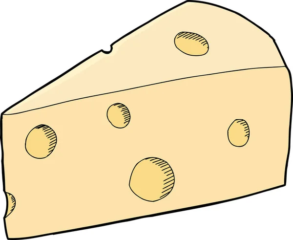 Einzelne Stück Käse Mit Löchern Auf Weißem Hintergrund — Stockfoto