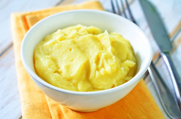 Крупный План Вкусного Картофельного Пюре — стоковое фото