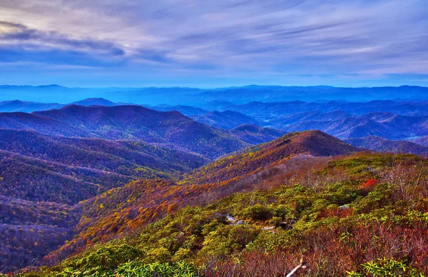 Modrý Hřeben Parkway Vyhlídková Krajina Appalačské Pohoří Ridges Vrstvy Západu — Stock fotografie