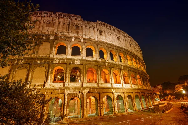 Çarpıcı Görünümü Colosseum Gece Roma Talya — Stok fotoğraf