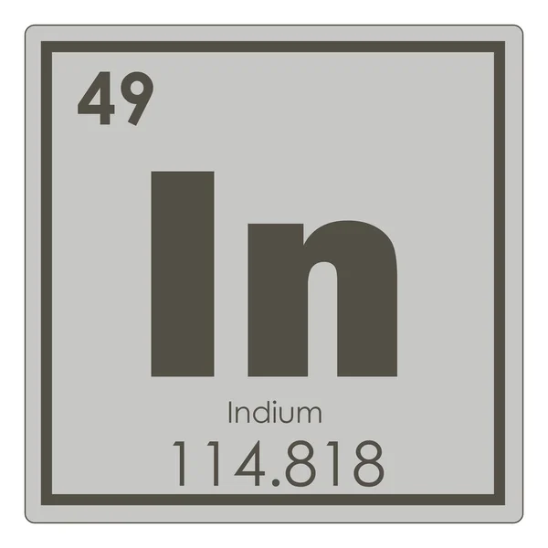 Indium Chemisches Element Periodensystem Wissenschaft Symbol — Stockfoto