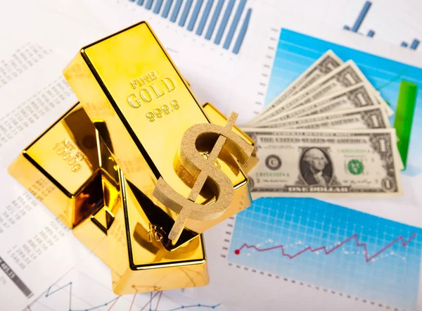 Gold Und Geld Ambientes Finanzkonzept — Stockfoto