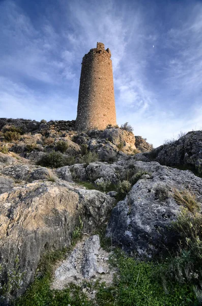 Nakreślone Wzgórzu Ruiny Zamku Xiquena Lorca Hiszpania — Zdjęcie stockowe