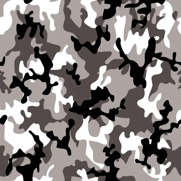 Abgebildeter Grauer Und Schwarzer Camouflage Hintergrund Mit Nahtlosem Design — Stockfoto