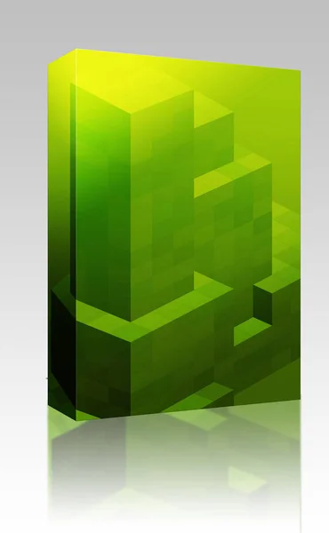 Pacchetto Software Scatola Illustrazione Astratta Carta Parati Forma Geometrica Cubi — Foto Stock
