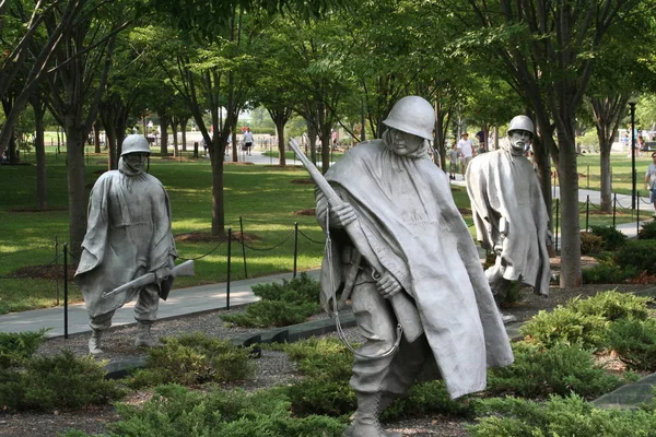 Pomnik Weterana Wojny Koreańskiej Waszyngtonie National Mall — Zdjęcie stockowe