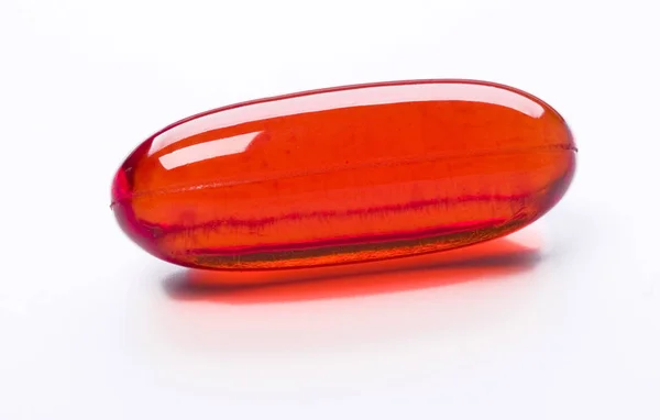 Piros Tabletta Izolált Fehér Háttér — Stock Fotó