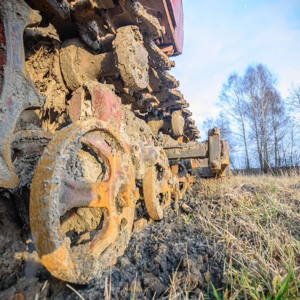 Scavatrice Vecchie Attrezzature Costruzioni Pesanti Serie Industriale — Foto Stock