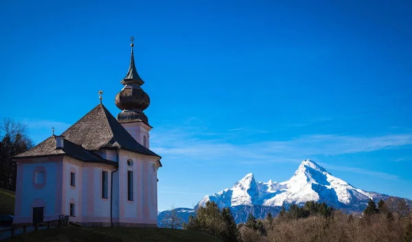 Santuario Maria Gern Prima Del Gruppo Watzmann — Foto Stock