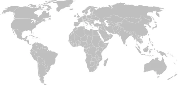 Mapa Del Mundo Con Fronteras Nacionales Aislado Sobre Fondo Blanco — Foto de Stock