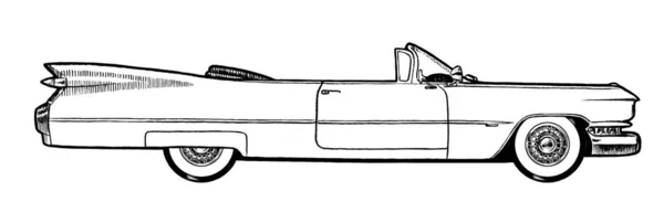 Білий Автентичний 1959 Класичний Ретро Автомобіль Ізольований Білому Тлі Цифровий — стокове фото