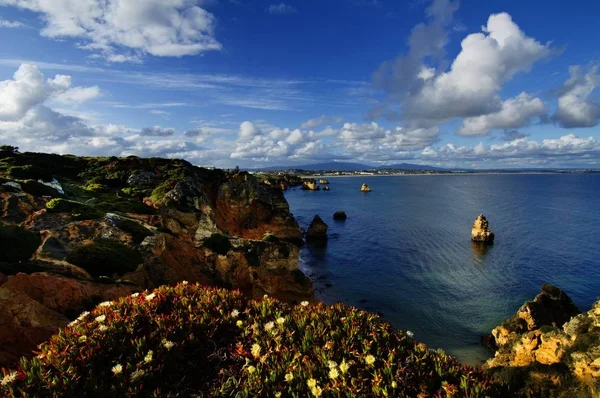 Blick Auf Die Wunderschöne Natürliche Küste Der Region Lagos Algarve — Stockfoto