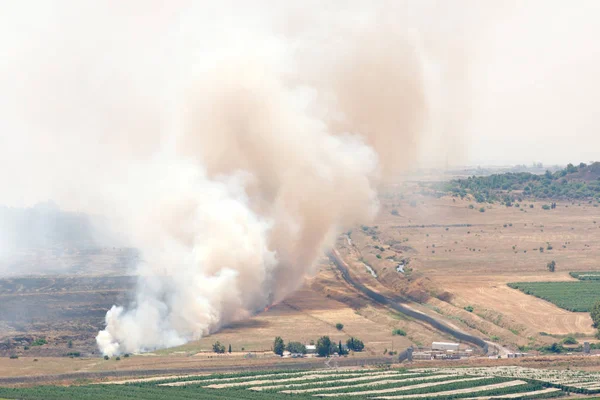 June Fire Shelling Battlefield Syria June 2013 Qunaitira Syria — Stock Photo, Image