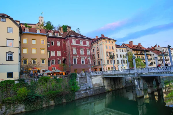 Romantique Centre Ville Médiéval Ljubljana Capitale Slovénie Europe — Photo