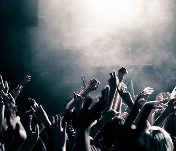 Концертная Толпа Поднятыми Руками — стоковое фото