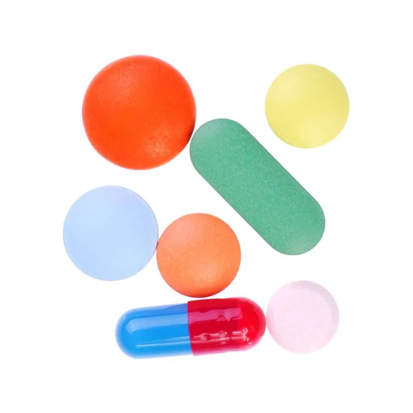 Macro Pills Capsules Isolated White Background — Stock Photo, Image