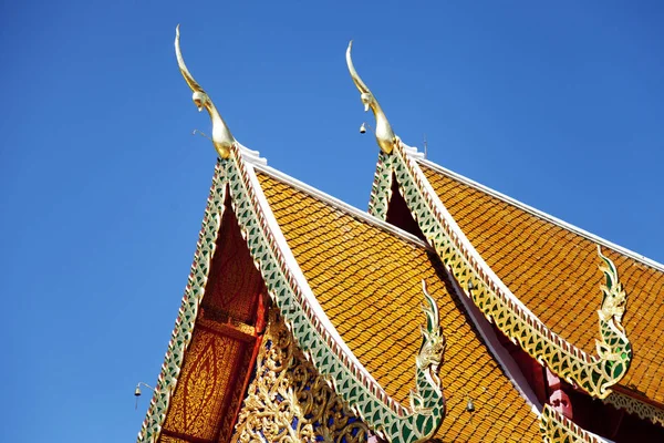 Szczegóły Tajski Dach Świątynny Doi Suthep Chiang Mai — Zdjęcie stockowe
