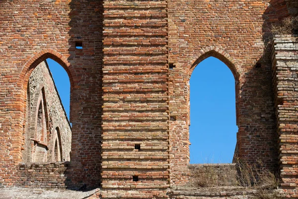 Gevel Van Abdij Van San Galgano Toscane — Stockfoto