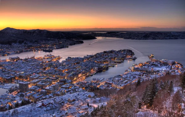 Paysage Urbain Bergen Norvège — Photo
