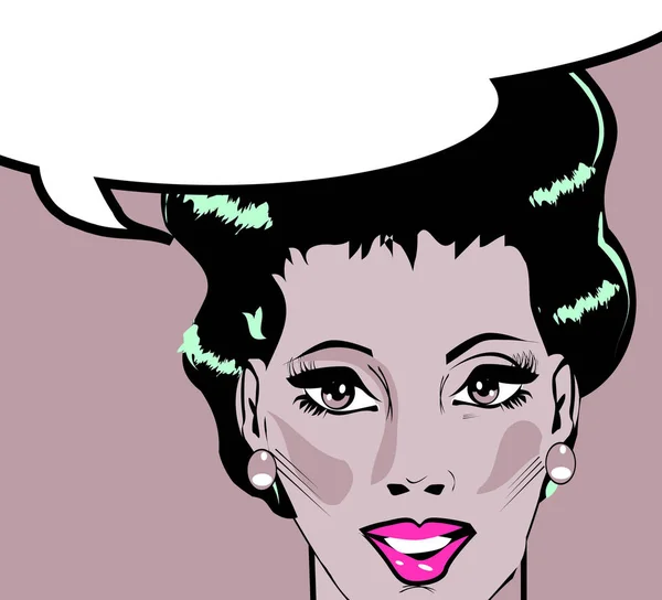 Vector Illustration Woman Pop Art Comic Style — Stock Photo, Image