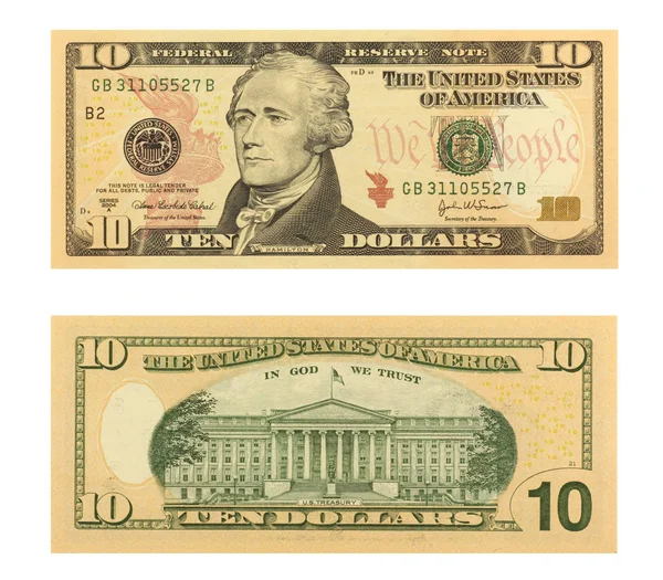 Dolarlık Banknot Beyaz Izole — Stok fotoğraf