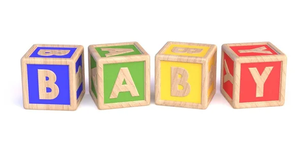 Colorful Alphabet Blocks Spelling the Word BABY — Stock Photo ...
