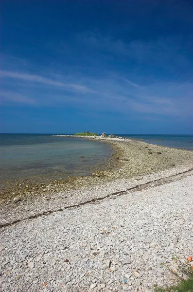 Playa Rocosa Croata Zona Umag Mar Adriático — Foto de Stock