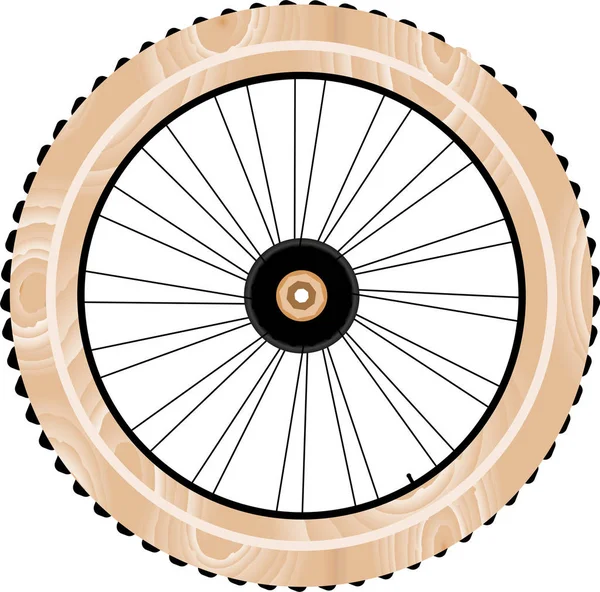 Antik Trä Cykelhjul Isolerade Vitt — Stockfoto