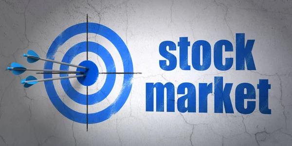 Siker Finanszírozási Koncepció Nyilak Üti Központ Cél Kék Stock Market — Stock Fotó