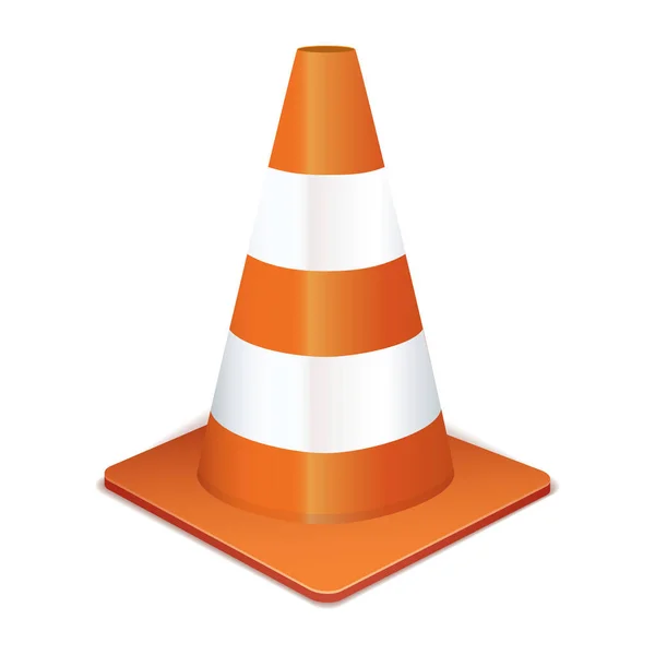 Orange Highway Traffic Cone White Stripes — Stock Photo, Image