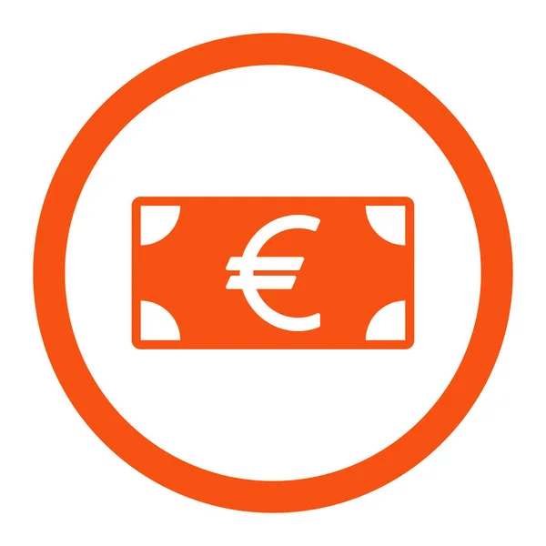 Icono Trama Billetes Euros Este Símbolo Redondeado Plano Utiliza Color — Foto de Stock