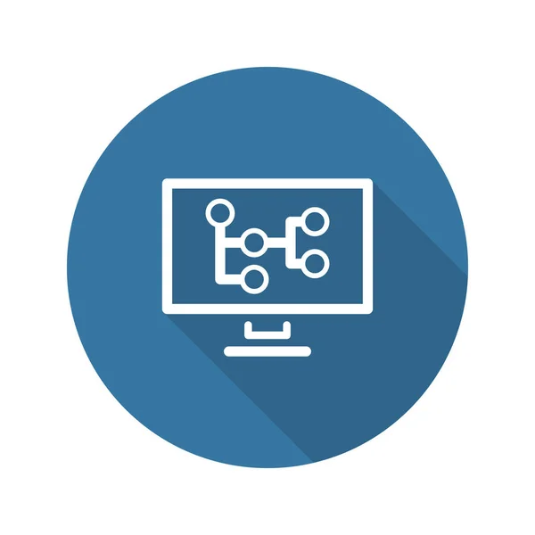 Icono Del Mapa Mental Concepto Negocio Diseño Plano Sombra Larga — Foto de Stock