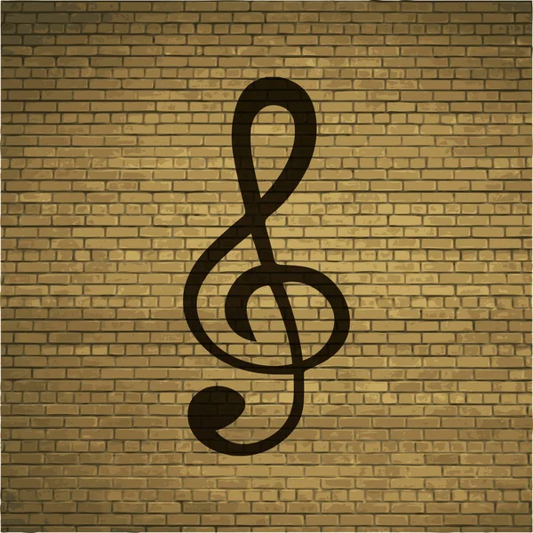 Treble Clef Pictogram Appartement Met Abstracte Achtergrond — Stockfoto