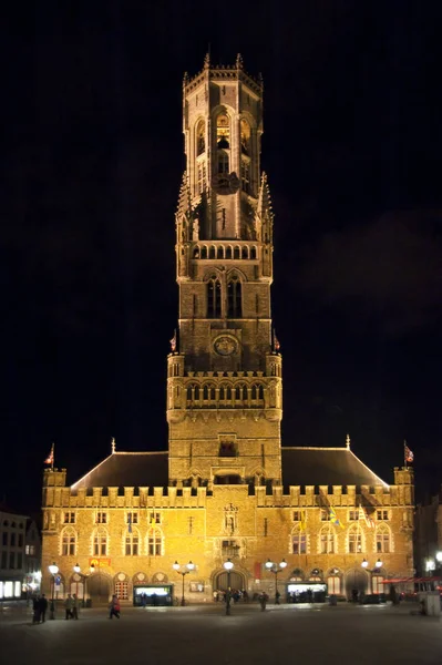 Vieille Ville Bruges Belgique Nuit — Photo