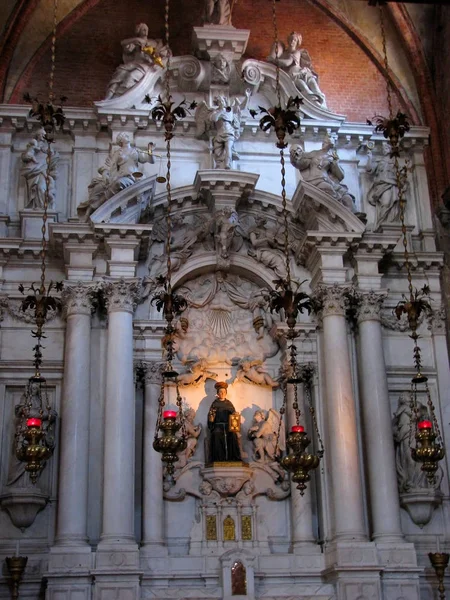 Altar Iglesia Frari Venecia Italia — Foto de Stock