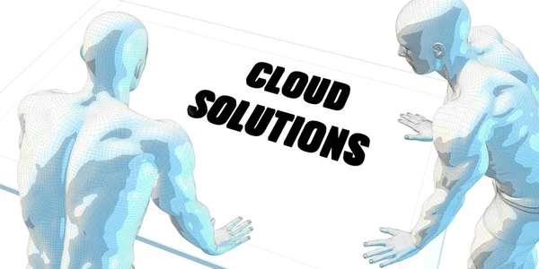 Cloud Solutions Discusión Reunión Negocios Concepto Arte —  Fotos de Stock