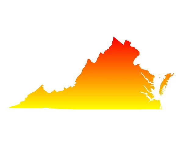 Mapa Geograficzne Wirginii — Zdjęcie stockowe