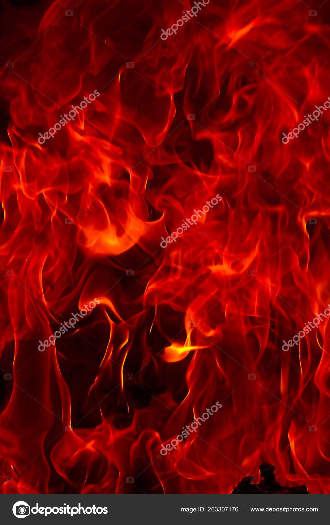 Red Fire Flames Hell Black Background Stock Photo by ©YAYImages 263307176