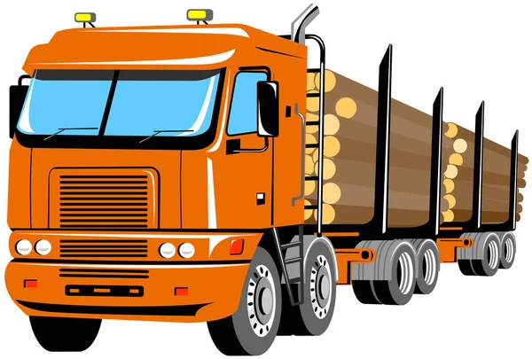 Illustration Eines Holztransporters Retro Stil Auf Isoliertem Hintergrund — Stockfoto