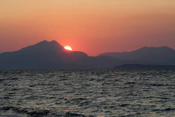 Solnedgang Ved Egeerhavet – stockfoto