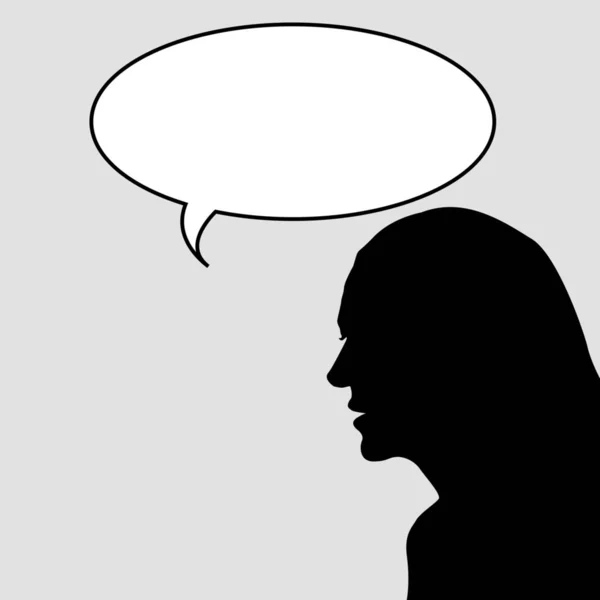 Γυναίκα Σιλουέτα Φυσαλίδες Συνομιλίας — Φωτογραφία Αρχείου
